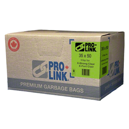 Pro-Link® EcoPro Clear Extra Strong Garbage Bags, 35 in x 50 in, 100/Box