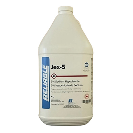 Jex 5 Sodium Hypochlorite Liquid Bleach, 5%, 4 L Bottle