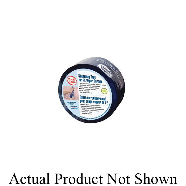 Cantech® TUCK® 219086055 Contractor Sheathing Tape, 55 m L x 60 mm W, 4.1 mil THK, Solvent Based Acrylic Adhesive, Polypropylene Film Backing, Blue