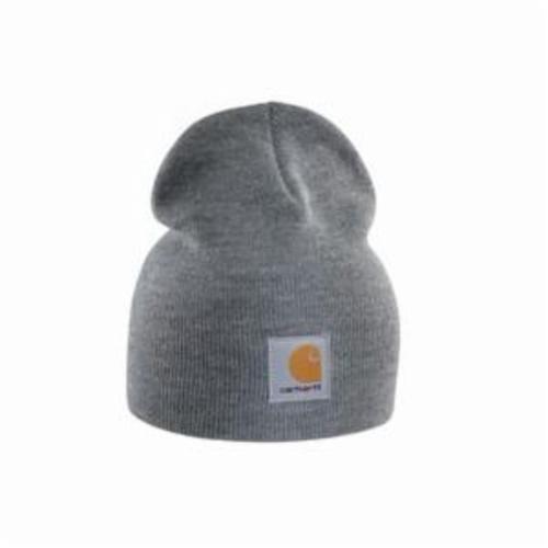 Carhartt® A205-HGY-OFA Men's Solid Unlined Knit Hat, Universal, Heather Gray, Acrylic Rib Knit Fabric