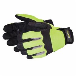 Clutch Gear® MXHV2PB/XL MXHV2PB General Purpose Gloves, Mechanics, Wrap-Around Style, XL, PVC Palm, Woven, Hi-Viz Lime Green, Resists: Puncture, Punkban™/Kevlar® Lining