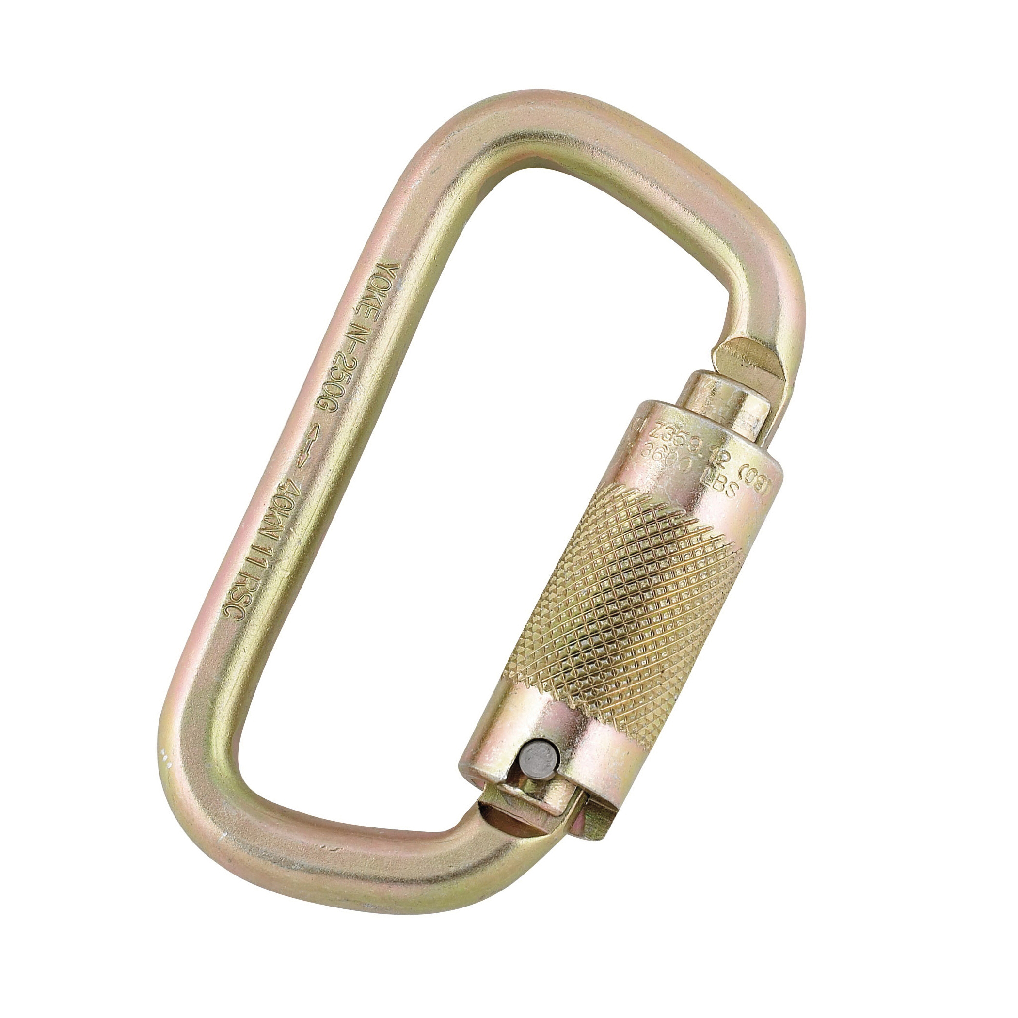DYNAMIC FP415 D-Shaped Carabiner Connector, 5/8 in Snap, 5000 lb Load, Heat Treated Alloy Steel