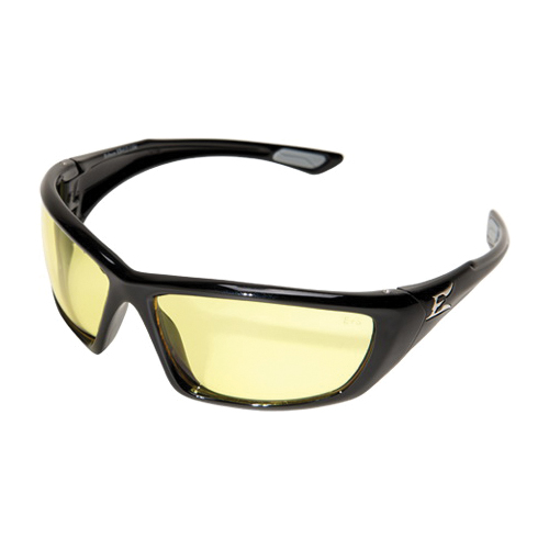 EDGE® Robson XR412 Non-Polarized Safety Glasses, Anti-Fog/Anti-Reflective/Scratch-Resistant, Yellow Lens, Wrap Around Frame, Gloss Black, Nylon Frame, Polycarbonate Lens, CSA Z94.3-07, MCEPS GL-PD 10-12