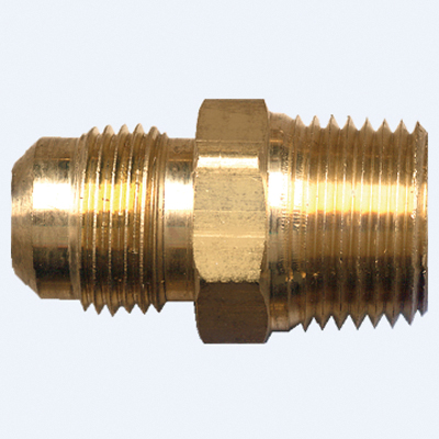 Fairview 48-6D 40 Series Pipe Connector, 3/8 x 1/2 in Nominal, SAE Flare x Male Pipe, Brass