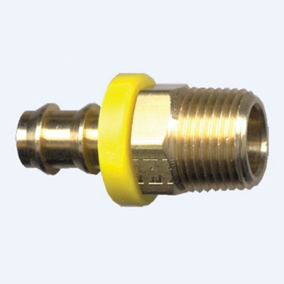 Fairview GRIP-TITE 725-8C 700 Male Hose Fitting, 1/2 x 3/8 in Nominal, Hose Barb x Male Pipe End Style, Brass