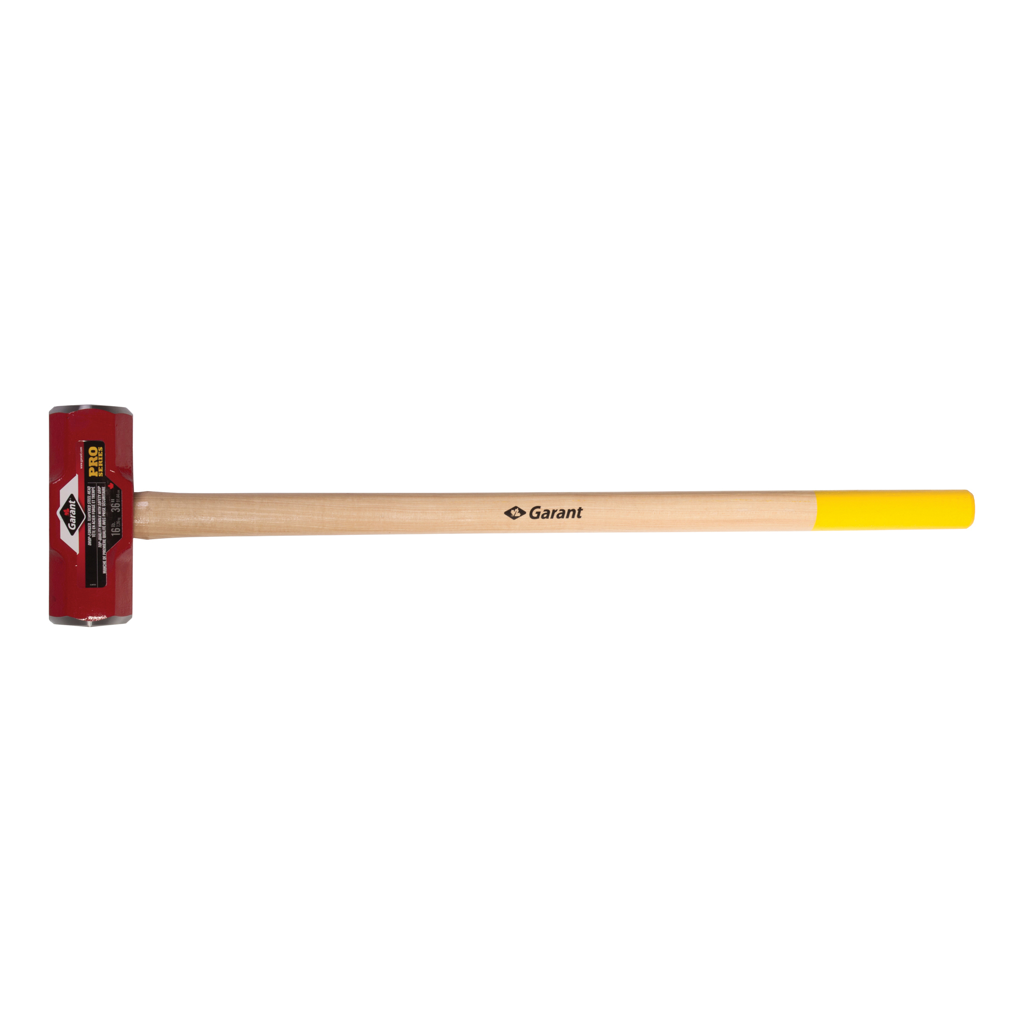 Garant® 81326 Pro Series Industrial-Grade Sledge Hammer, 36 in OAL, 16 lb Drop-Forged/Tempered Steel Head, Hickory Handle