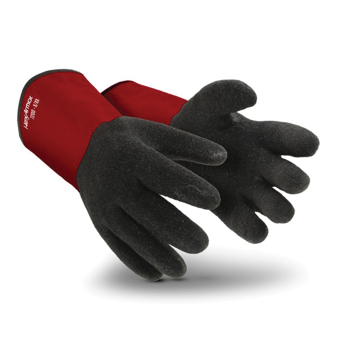 HexArmor® 7200-XL (10) Mudder® 7200 Heavy Duty High Dexterity Chemical-Resistant Gloves, XL/SZ 10, PVC, Black/Red, Resists: Abrasion, Cut, Liquid, Tear and Puncture, Gauntlet Cuff