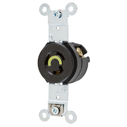 Wiring Device-Kellems Twist-Lock® HBL4710 1-Phase Heavy Duty Grounding Single Standard Locking Receptacle, 125 VAC, 15 A, 2 Poles, 3 Wires, Black