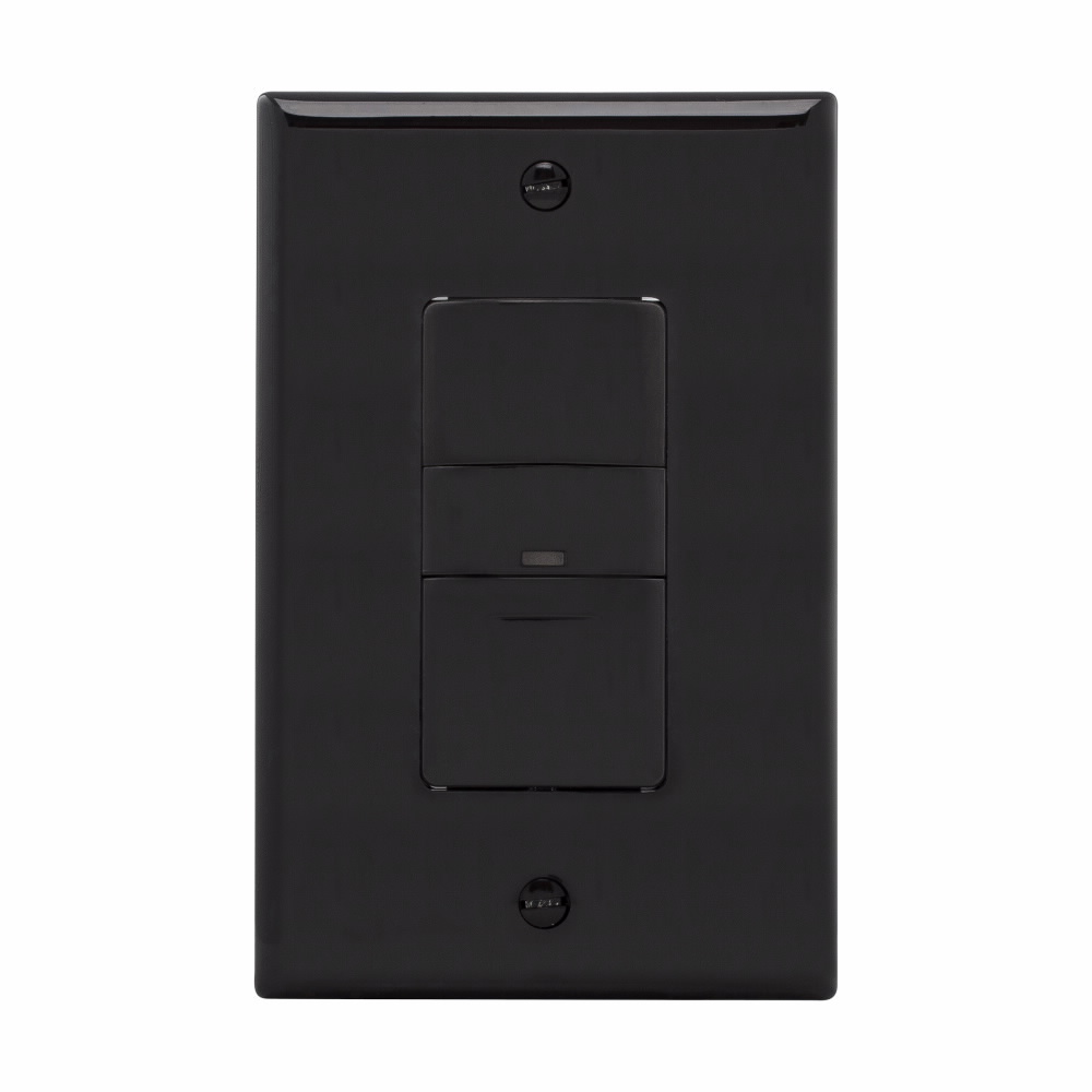 EATON OS306U-BK 1-Pole 1-Phase Passive Infrared Occupancy Motion Sensor Switch, 120 VAC, 450 sq-ft Coverage, 180 deg Viewing, Wall Mount