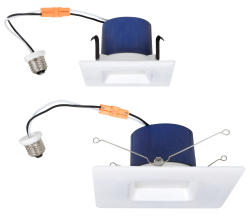 Sylvania UltraLED™ 74928 Quad Square Recessed Downlight Kit, LED Lamp, 120 VAC