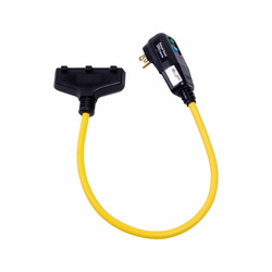 EATON Arrow Hart® GFP11M1P9 2-Pole 3-Wire Grounding Portable SWT Watertight GFI In-Line Cord Set, 120 VAC, (3) 12 AWG, 2 ft L