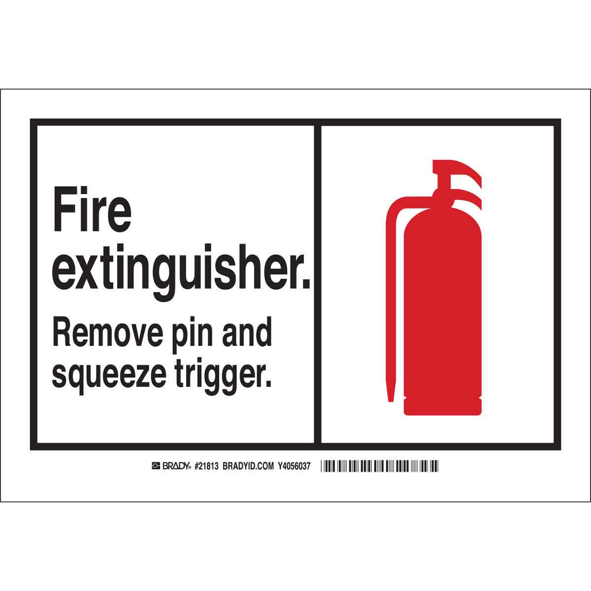 Brady® 83941 Rectangular Safety Sign, 3-1/2 in H x 5 in W, Black/Red on White, B-302 Polyester, Self-Adhesive Mount