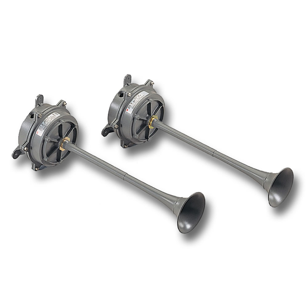 Federal Signal 55-120-1 55 Series Electric Resonating Horn, 120 VAC, 3 A, 115/105 dB Sound, Indoor/Outdoor, Gray, ARRA Compliant|BAA Compliant|CSFM Approved|CSA Certified|cUL Listed|UL Listed
