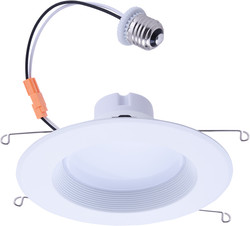 EIKO® DK6-12W/10/840-D-120-W/B Downlight Kit, LED Lamp, 12 W Fixture, 120 VAC, Aluminum Housing