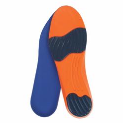 Impacto® Ultra Work-Sport™ ERINWRKB Anti-Fatigue Molded Insole, Unisex, SZ 5 to 6 Men's/SZ 7-1/2 to 8-1/2 WoMen's, Sorbothane® Inlay/Fabric Cover/Polyurethane Layer, Orange/Blue