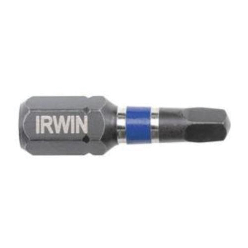Irwin® Impact Performance Series™ 1837384 Heavy Duty Impact Insert Bit, NO 2 Square Recessed Point, 1 in OAL, 1/4 in, Cold Forged High Grade Steel