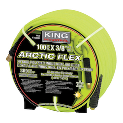 King Industrial K-10038H Industrial Air Hose, 1/4 in NPT, 100 ft L, 300 psi Working, Hybrid Polymer/PVC/Rubber, Import