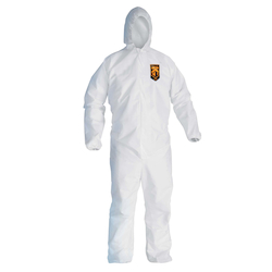 KleenGuard™ 12225 A10 Breathable Light Duty Lightweight Disposable Coverall, XL, White, SMS Fabric, 26-1/2 in Chest, 38-1/2 in L Inseam