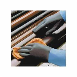 Chem Master® CHMS-07 Fully Coated Chemical-Resistant Gloves, S/SZ 7, Neoprene/Natural Rubber, Black/Blue, Flocked Cotton Lining, 12 in L, Resists: Abrasion, Cut, Puncture and Tear, Unsupported Support, Gauntlet Cuff, 26 mil THK