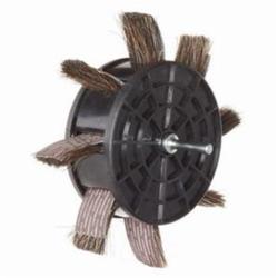 Merit® Sand-O-Flex™ 08834111051 350-RP Coated Flap Wheel With Scored Refill and Brushes, 6-1/2 in Dia Wheel, 1 in W Face, 1/4 in Dia Shank, 80 Grit, Medium Grade, Aluminum Oxide Abrasive