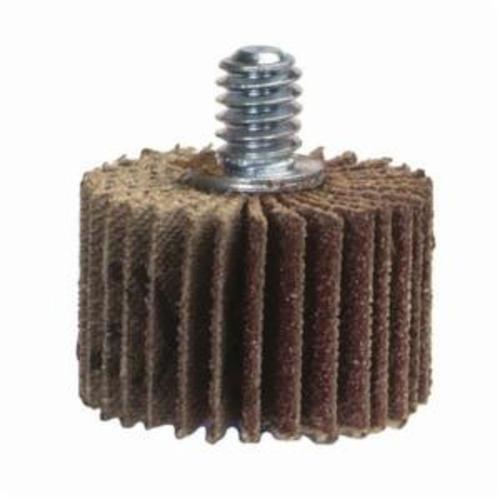 Merit® Grind-O-Flex™ 08834130708 XX-0011 Mini Mounted Super Finish Coated Flap Wheel, 1 in Dia, 1 in W Face, P120 Grit, Medium Grade, Aluminum Oxide Abrasive