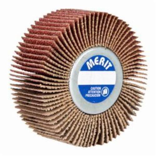Merit® Grind-O-Flex™ 08834130738 XX-2510 Mini Mounted Super Finish Coated Flap Wheel, 2-1/2 in Dia, 1 in W Face, P120 Grit, Medium Grade, Aluminum Oxide Abrasive