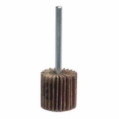 Merit® Grind-O-Flex™ 08834130804 Mini Super Finish Small Diameter Coated Flap Wheel, 3 in Dia Wheel, 1 in W Face, 1/4 in Dia Shank, 120 Grit, Fine Grade, Aluminum Oxide Abrasive