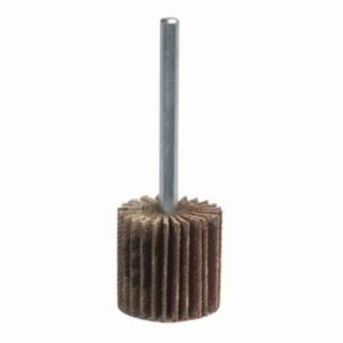 Merit® Grind-O-Flex™ 08834137133 Mini Super Finish Small Diameter Coated Flap Wheel, 1-1/2 in Dia Wheel, 1/2 in W Face, 1/4 in Dia Shank, 180 Grit, Fine Grade, Aluminum Oxide Abrasive