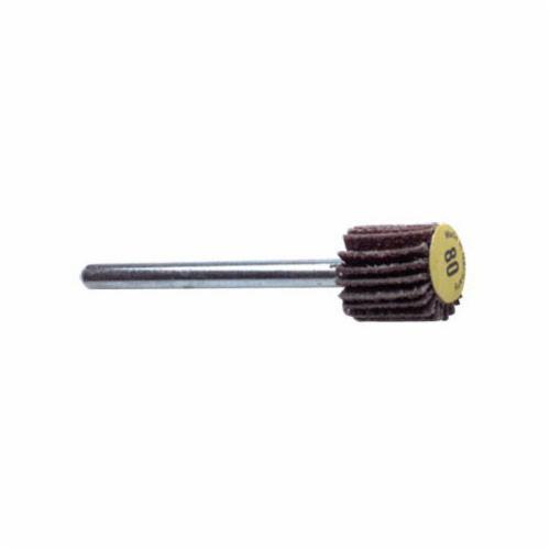 Merit® Grind-O-Flex™ 08834137491 MM-13618 Micro-Mini Coated Flap Wheel, 1-3/16 in Dia Wheel, 1/8 in W Face, 1/8 in Dia Shank, 80 Grit, Medium Grade, Aluminum Oxide Abrasive
