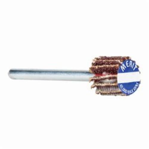 Merit® Grind-O-Flex™ 08834137480 Micro-Mini Small Diameter Coated Flap Wheel, 5/8 in Dia Wheel, 5/8 in W Face, 1/8 in Dia Shank, 60 Grit, Coarse Grade, Aluminum Oxide Abrasive