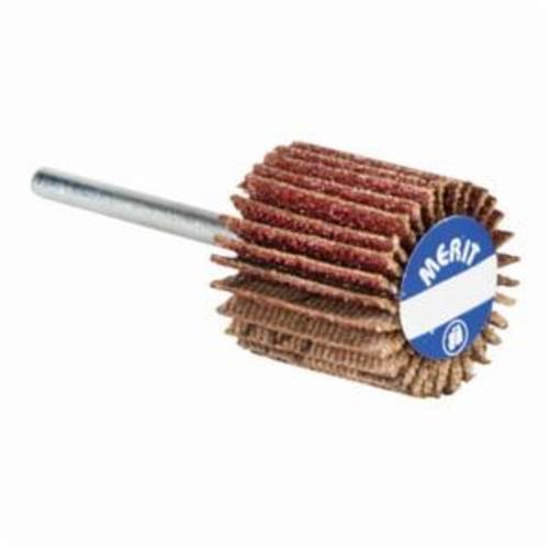 Merit® Grind-O-Flex™ 08834137504 Micro-Mini Small Diameter Coated Flap Wheel, 1-3/16 in Dia Wheel, 3/16 in W Face, 1/8 in Dia Shank, 240 Grit, Very Fine Grade, Aluminum Oxide Abrasive