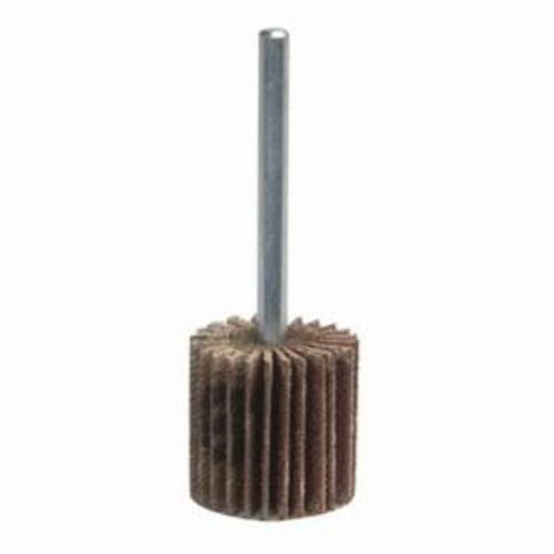Merit® Grind-O-Flex™ 08834137812 Mini Super Finish Small Diameter Coated Flap Wheel, 1-3/16 in Dia Wheel, 1/2 in W Face, 1/4 in Dia Shank, 120 Grit, Fine Grade, Aluminum Oxide Abrasive