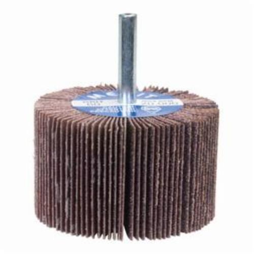 Merit® Grind-O-Flex™ 08834144463 Cup Mini Small Diameter Coated Flap Wheel, 2-1/2 in Dia Wheel, 1-1/2 in W Face, 1/4 in Dia Shank, 60 Grit, Coarse Grade, Aluminum Oxide Abrasive