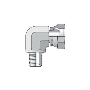 Parker® 75952 Straight Pipe Swivel Elbow, 3/4-14 Nominal, Male NPTF x Female NPSM, Steel