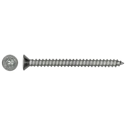 Paulin® 5162-195 Fully Threaded Self-Tapping Screw, #10, 1-1/4 in OAL, 18-8 Stainless Steel, Flat Head, Square Socket Drive, Sharp Point
