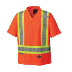 PIONEER® 6979-2XL Safety Traffic T-Shirt, Men's, 2XL, Hi-Viz Orange, Micro Mesh