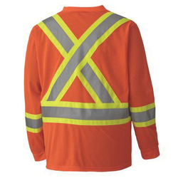 PIONEER® 6984-2XL Long Sleeve Safety Traffic T-Shirt, Men's, 2XL, Hi-Viz Orange, Micro Mesh