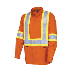 Hi-Viz Cotton Long-Sleeved Safety Shirt - Ultra-Cool - Cotton Twill