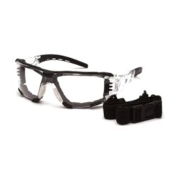 Pyramex® Fyxate™ SB10210STMFP Dielectric Safety Glasses, H2MAX Anti-Fog/Anti-Scratch, Clear Lens, Wraparound Frame, Black, Polycarbonate Frame, Polycarbonate Lens, ANSI Z87.1, CAN/CSA Z94.3-15