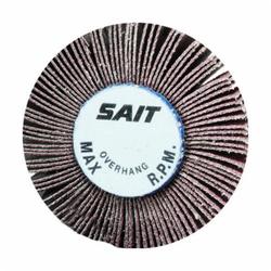 SAIT® 74051 3A Premium Coated Flap Wheel, 2 in Dia Wheel, 1 in W Face, 1/4 in Dia Shank, 80 Grit, Medium Grade, Aluminum Oxide Abrasive