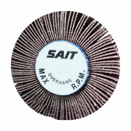 SAIT® 74051 3A Premium Coated Flap Wheel, 2 in Dia Wheel, 1 in W Face, 1/4 in Dia Shank, 80 Grit, Medium Grade, Aluminum Oxide Abrasive