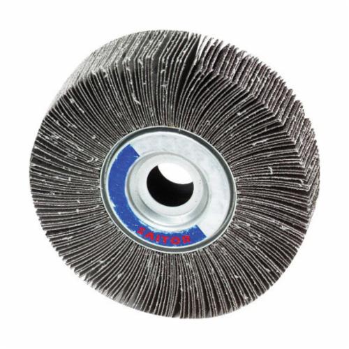 SAIT® 72003 2A Premium Coated Flap Wheel, 6 in Dia, 1 in W Face, 120 Grit, Fine Grade, Aluminum Oxide Abrasive