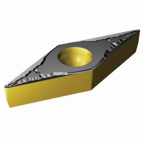 Sandvik Coromant 6533130 CoroTurn® 107 1-Sided Basic Shape Turning Insert, ANSI Code: VBMT 331-PM 4315, VBMT Insert, Material Grade: K, P, 331 Insert, Diamond Shape, 16 Seat, Positive Rake, Neutral Cutting, For Use On Cast Iron and Steel, Carbide