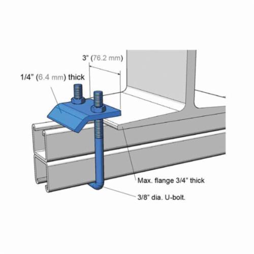 SASCO S943BC-EG Beam Clamp, 3/4 in THK Flange, 1000 lb Load, Steel, Electro-Plated Zinc