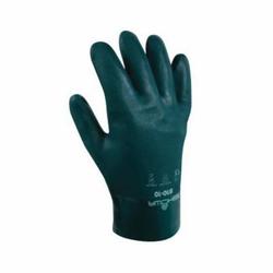 SHOWA® 810-10 Chemical-Resistant Gloves, L/SZ 10, Forest Green, Cotton Jersey Lining, 10 in L, Resists: Chemicals and Wear, Gauntlet Cuff