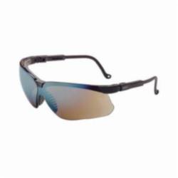 Uvex® by Honeywell S3203 Genesis® High Performance Safety Eyewear, Ultra-Dura® Hard Coat, Gold Mirror Lens, Wrap Around Frame, Black, Polycarbonate Frame, Polycarbonate Lens, ANSI Z87.1-1989, ANSI Z87.1-2003, CSA Z94.3, CA 18828, Military V0