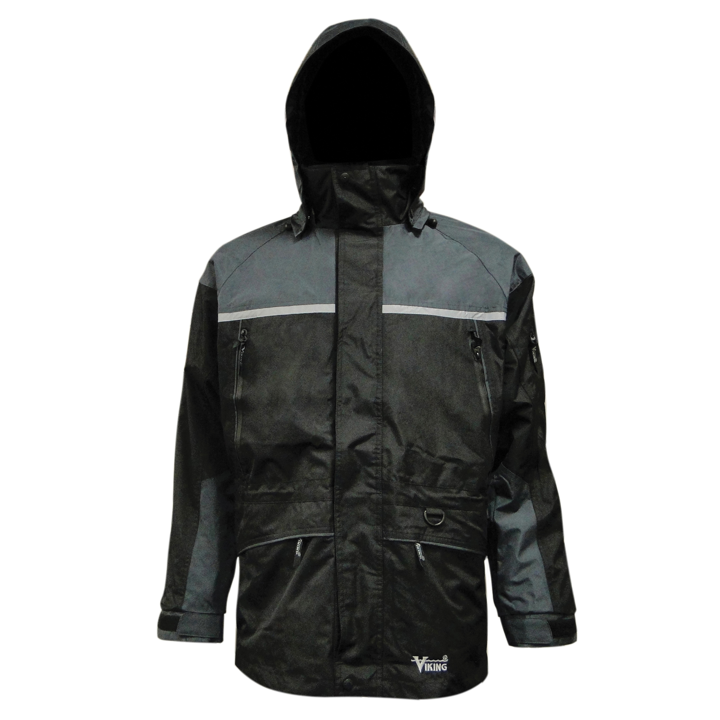 Viking® Tempest® Tri-Zone 858JCB-5XL 3-in-1 All Season Cold Protection Jacket, 5XL, Black/Charcoal, Polyester/PVC, Resists: Water and Wind