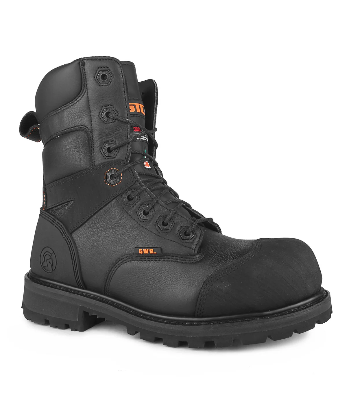 STC Duncan II, Black | 8” Waterproof Leather Work Boots | Vibram Fire & Ice Sz 10