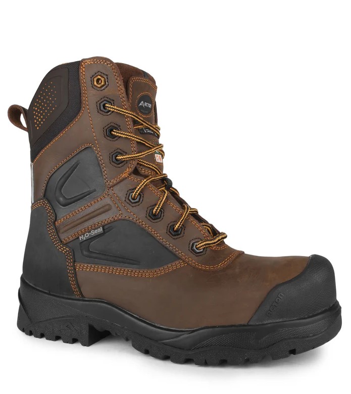 Acton Thor, Brown | 8" Leather Work Boots | Non-slip Sole