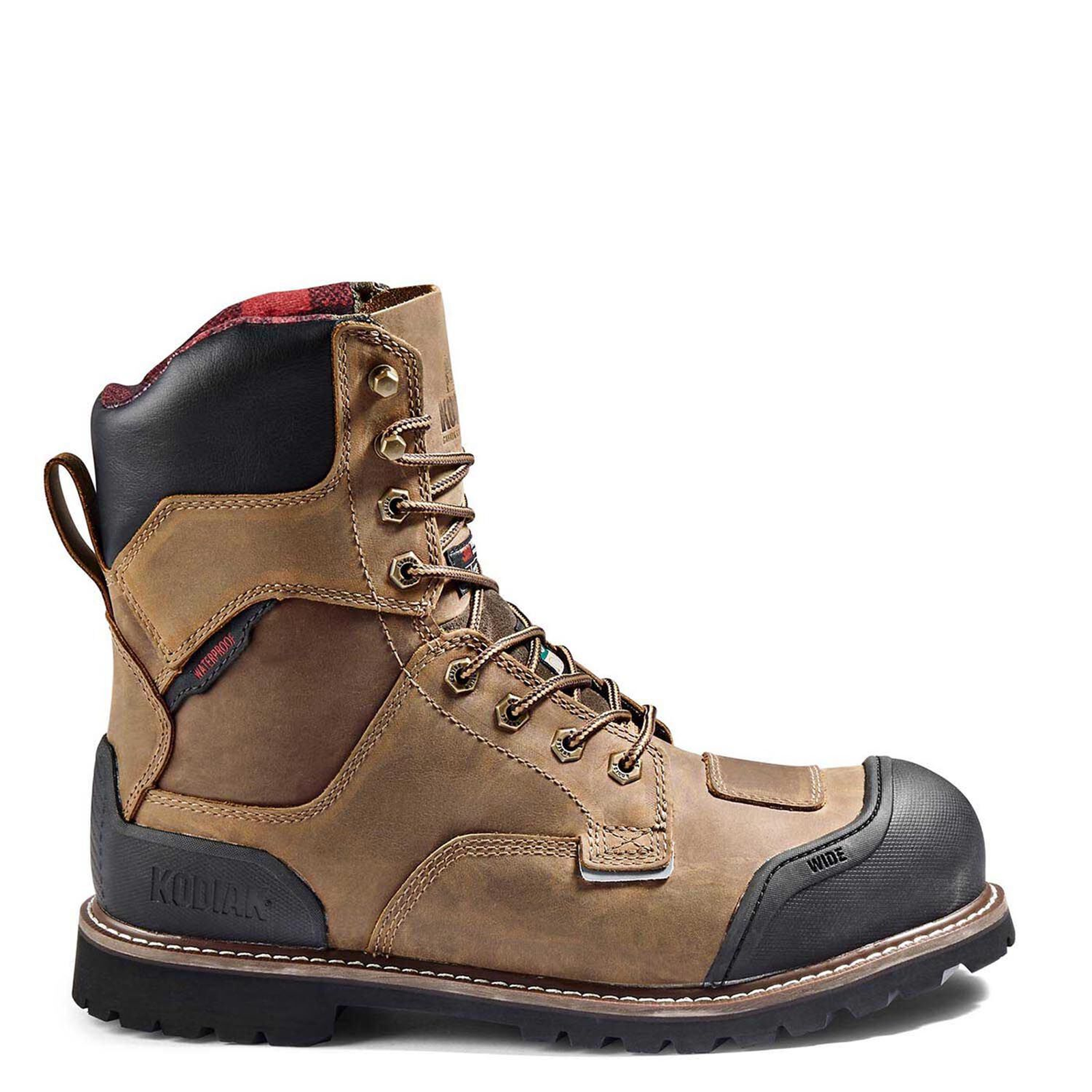 Men's Kodiak Generations Widebody 8" Waterproof Composite Toe Safety Work Boot Brown